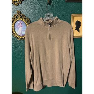 The Normal Brand Camel Brown Sweater Quarter Zip Sz Medium